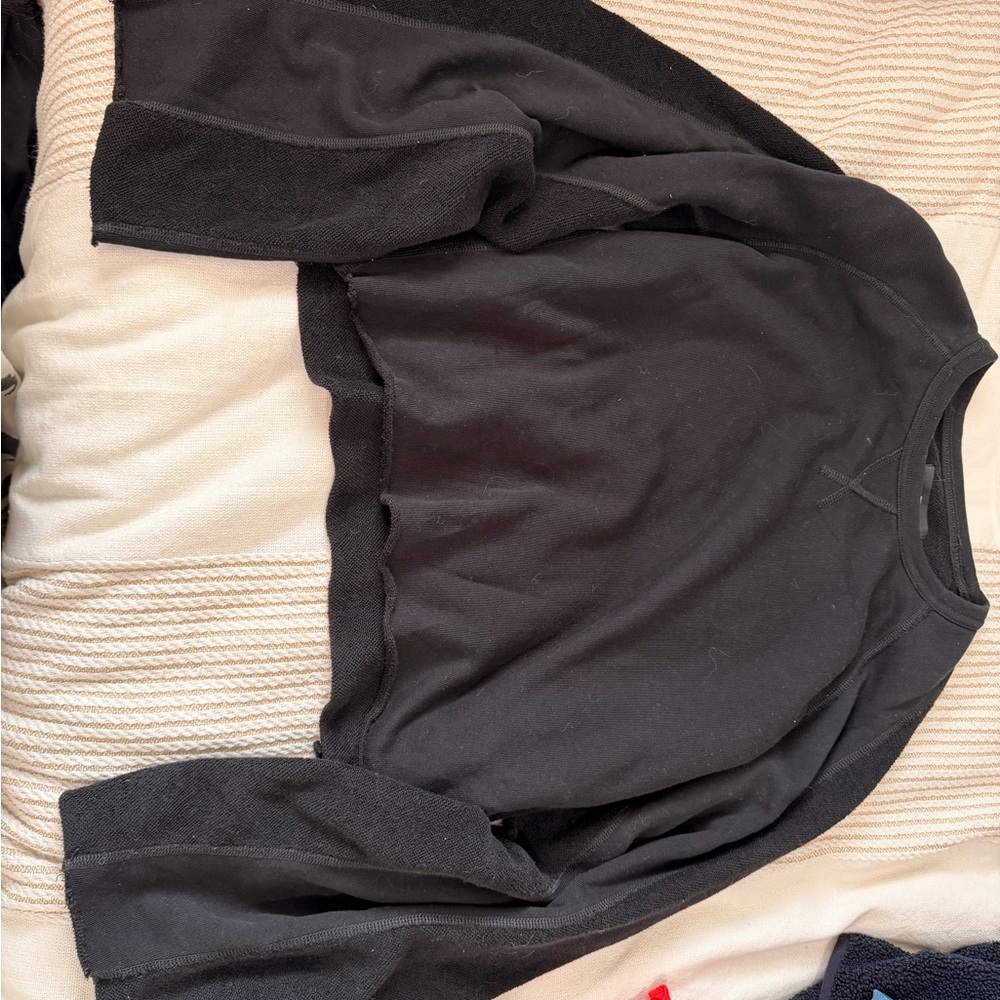 7 For All Mankind Black Crewneck Sweater